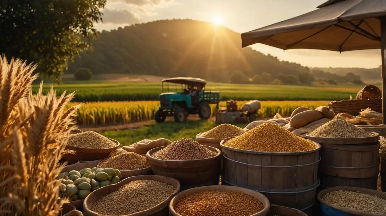 Grain at the farm gate being weighed for trading